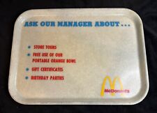 Vintage McDonald’s Serving Tray Rare & In Good Condition With Bright Colors  USA picture