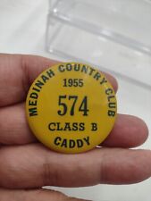 Super Rare Vintage Medinah Country Club 1955 Golf Caddy Pinback Button picture
