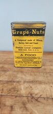 Vintage Grape Nuts Tin Postum Cereal 14 Ounce Genuine Reusable Tin Early picture