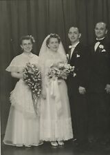 1952 Photo Wedding Bride & Groom Chicago Illinois picture