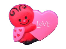 Hallmark PIN Valentines Vintage LADY BUG HEART LOVE 1978 Holiday Brooch picture