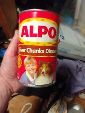 Vintage Alpo tin can bank Liver Chunks Dinner 1990 Small Child With Collie  picture