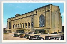 Minneapolis Minnesota New Municipal Auditorium Linen Postcard picture