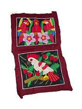 Vintage Kuna Parrot Bird Mola Applique Textile Art Panama Hand Sewn Double Panel picture