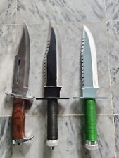 Set of Rambo First blood knife trilogy w/ sheath Army tactical Bowie knife picture