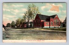 Defiance OH-Ohio, First Baptist Church, Antique Vintage c1912 Souvenir Postcard picture