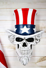 Ebros Large Uncle Sam Patriotic Grinning Skull With Top Hat Wall Plaque Decor picture