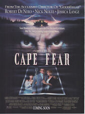 1991 Cape Fear - Robert De Niro - Nick Nolte - Theater Movie Promo - Print Ad picture
