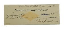 1901 Bank Check: German National Bank, Beaver Dam, WI -Ginn & Co, Chas C. Miller picture