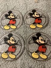 Disney Mickey Mouse  Plastic Coasters Set of 4 Vintage 3