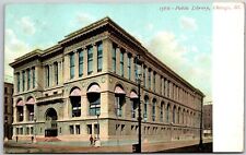 1910's Public Library Chicago Illinois IL Building Posted Postcard picture