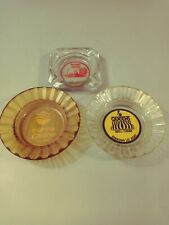 L👀K 3 Vintage Las Vegas Hotel and Casino Clear Glass Ashtray picture