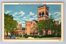 Spartanburg SC-South Carolina, First Baptist Church, Antique, Vintage Postcard picture