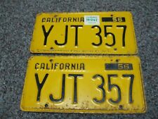 California License matching Plates 1956 YJT 357 w/ 1962 sticker picture