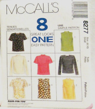 MCCALL'S PATTERN 8277  8 EASY LOOKS SHIRTS TOPS W SLEEVE CHOICE SIZE X-SMALL 4-6 picture