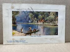 Postcard Raphael Tuck Oilette Lower Ferry Cliveden Landscapes Of a Lake Boat picture
