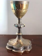 Traditional All French Silver  Catholic Churc Chalice & Paten Set, 10