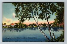 Pittsfield ME-Maine Along The Beautiful Sebasticook River  Vintage Postcard picture