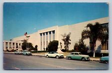 Tampa Florida FL Hillsborough County Court House, Classic Cars VINTAGE Postcard picture