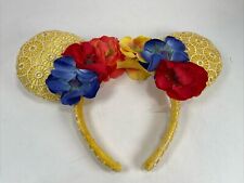 2021 Disney Parks Spring Laced Yellow Poppy Flowers Floral Minnie Ears Headband picture