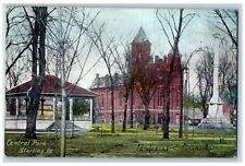 Sterling Illinois Postcard Central Park Exterior Building c1918 Vintage Antique picture