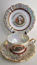 Vintage Madonna Porcelain Teacup Coffee Cup &(Saucer x2) Gold Bone China Germany picture
