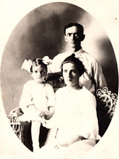 RPPC Couple & a Child w/Big Bows in Her Hair NOKO 1907-1920s VTG Postcard 1464 picture