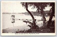 Paynesville Minnesota~Lake Koronis~Boy at the Dock~Diving Platform~1926 B&W PC picture