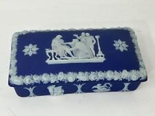 Wedgwood Blue Jasperware Matchbox Trinket - Post 1891 - Antique picture