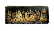 Russian Lacquer Box Palekh Art Painting Jewelry Trinket Box Gift Box Syzdal View picture