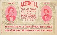 Top rare Alton Illinois 1908, Semi-Centennial President Lincoln Douglas Debate picture