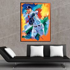 Sale Derek Jeter Hand-Textured 36H X 24W Canvas Giclee Framed $795 Now $245 picture