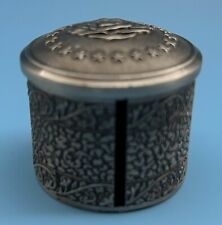 USPS US post office metal roll stamp dispenser with intricate flower rose patter picture