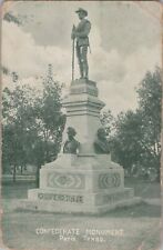 1909 PC Texas TX Paris Civil War Confederate Monument picture