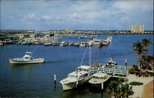 Marina Yacht Basin Clearwater Beach Florida ~ 1950s-60s vintage postcard picture
