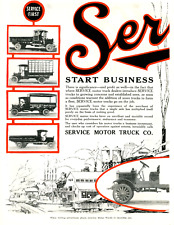 1919 Original Service Motor Trucks Ad. 2 Pages. Wabash, IN + Cole Aero 8 Ad picture