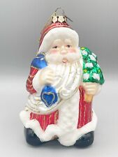 VTG Large Blown Glass Santa Christmas Ornament by Pacconi Hand Painted 6.5” picture