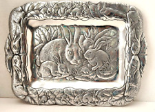 Vintage 1990 Arthur Court Bunny Rabbits Easter Serving Platter Tray 18” x 13