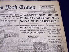 1948 JULY 21 NEW YORK TIMES - 12 U. S. COMMUNISTS INDICTED - NT 133 picture
