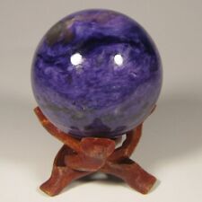 50mm Purple CHAROITE Gemstone Sphere Ball w/ Stand - Yakutia, Russia picture