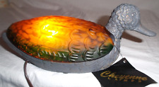 Vintage Cheyenne DUCK Art Glass Amber Lamp Accent Table Lamp Night Light picture