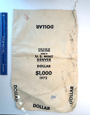 Vintage Retro 1972  Denver Mint $1000 DOLLAR Canvas Bank Money Bag LARGE picture