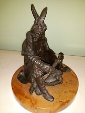Vintage Carl Kauba Bronze Shaman Native American Indian with Marble Base picture