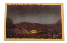 Vtg Hollywood Bowl Amphitheater Ariel Night View California CA Postcard picture