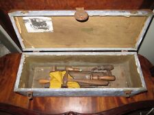  Antique Rustic Galvanized Metal encased Tool Box (The R.N. Buhrke Co.) w/tools picture