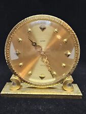 Antique Working 1930's LUXOR Swiss Gilt Brass 8 Day 15 Jewel Mantel Desk Clock picture
