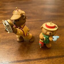 Hallmark Holiday Pursuit Bear Detective 1994 Ornament Friends Forever 1998 A41 picture