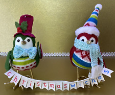 Spritz Style Birds Christmas Wishes Banner Holiday Decor Sweet Traditional picture