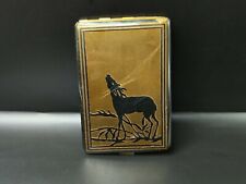Nice Vintage Brass Cigarettes Case - Made In France -  Forest - Stag 0043CO AK04 picture