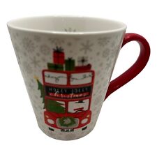 Secret Celebrity Double Decker Bus Holly Jolly Christmas Mug Cups picture